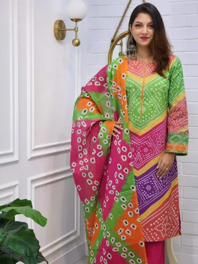 Women's Readymade Cotton Three Piece